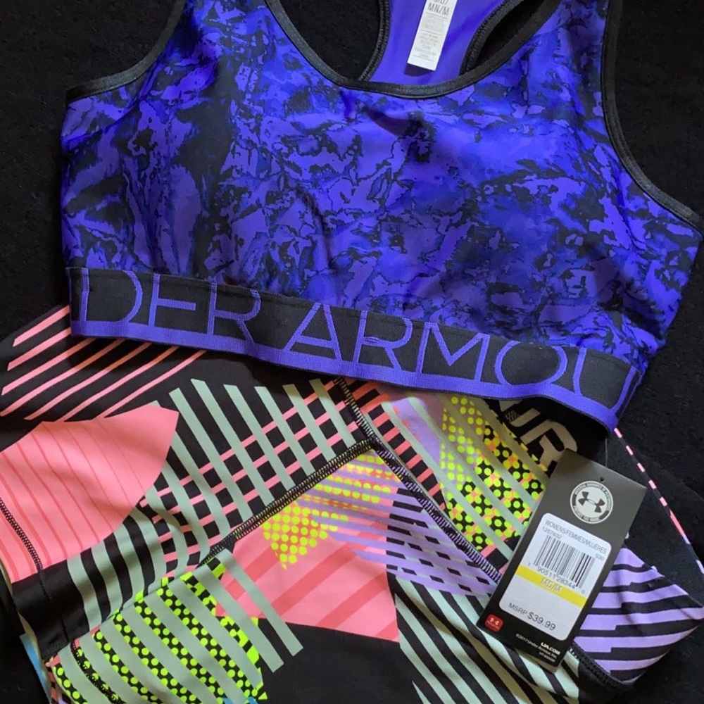 Womens Under Armour sports bra and short set